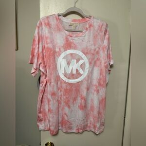 Michael Kors pink/white tye dye t-shirt